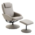 Fauteuil relax fauteuil tv pivotant 360 avec repose - pieds gris l78  b71  h101 cm fauteuil confort ...
