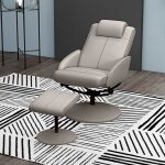Fauteuil relax tv pivotant 360 repose - pieds gris l78l67h98cm confortable pour salon