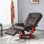 Fauteuil relax tv pivotant et inclinable (150 kg) dossier réglable cuir artificiel marron - confort premium ... Fauteuil relax tv pivotant et inclinable (150 kg) dossier réglable cuir artificiel marron - confort premium ...