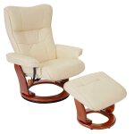Fauteuil relax - cuir vritable - pivotant 360 - repose - pieds inclus - design contemporain - 1 place ...