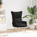 Fauteuil relaxant - tissu noir - design ergonomique - rembourrage douillet - entretien facile