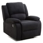 Fauteuil relaxation 1 place microfibre noire leo - l88 x 93 x 96cm - loungitude