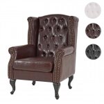 Fauteuil de relaxation - chesterfield - cuir synthétique - brun antique - repose - pied inclus - 1 place ... Fauteuil de relaxation - chesterfield - cuir synthétique - brun antique - repose - pied inclus - 1 place ...