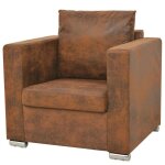 Réduction fr - fauteuil relaxation - confort moelleux - marron similicuir daim - 150489 Réduction fr - fauteuil relaxation - confort moelleux - marron similicuir daim - 150489