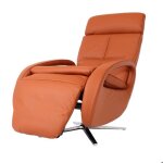 Fauteuil de relaxation - d�coshop26 - 04 0006832 - cuir marron - inclinable - rotatif 360�