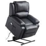 Fauteuil de relaxation electrique releveur et massant en simili leo - noir - l88 x 93 x 98cm - loungitude ... Fauteuil de relaxation electrique releveur et massant en simili leo - noir - l88 x 93 x 98cm - loungitude ...