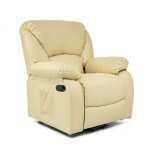 Fauteuil de relaxation massant chauffant beige