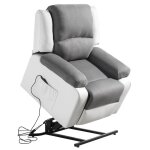 Fauteuil de relaxation releveur électrique 1 place microfibre / simili leo - blanc et gris - l88 x 93 ... Fauteuil de relaxation releveur électrique 1 place microfibre / simili leo - blanc et gris - l88 x 93 ...