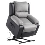 Fauteuil de relaxation releveur électrique 1 place microfibre et simili leo - gris et noir - l88 x 93 ... Fauteuil de relaxation releveur électrique 1 place microfibre et simili leo - gris et noir - l88 x 93 ...