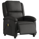 Fauteuil de relaxation - dec - massage électrique - cuir véritable - inclinable - noir Fauteuil de relaxation - dec - massage électrique - cuir véritable - inclinable - noir