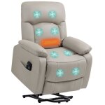 Fauteuil releveur électrique - homcom - massage et chauffage dossier inclinable - revêtement synthétique ... Fauteuil releveur électrique - homcom - massage et chauffage dossier inclinable - revêtement synthétique ...