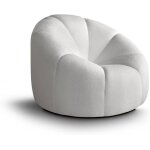 Fauteuil releveur - pivotant pour le salon - fauteuil de relaxation rembourr rond - velours - blanc ...