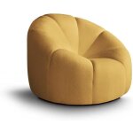 Fauteuil releveur - pivotant pour le salon - fauteuil de relaxation rembourr rond - velours - jaune ...