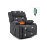 Fauteuil releveur fauteuil de relaxation �lectrique massant inclinable et chauffage 74x88x103 cm noir ...