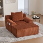 Fauteuil rembourr� avec repose - pieds chaise longue avec coussins et poches lat�rales canap� lounge ...