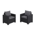 Lot fauteuil california x2 - graphite - keter Lot fauteuil california x2 - graphite - keter