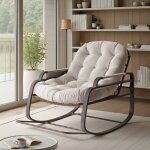 Fauteuil en rotin - novélys - 90cm - à bascule & repose - pieds pliable - fauteuil de jardin xxl avec ... Fauteuil en rotin - novélys - 90cm - à bascule & repose - pieds pliable - fauteuil de jardin xxl avec ...