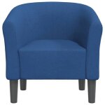 Fauteuil salon fauteuil cabriolet relax bleu tissu s1413