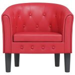 Fauteuil salon fauteuil cabriolet relax rouge similicuir s1395