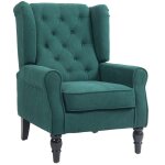 Fauteuil de salon capitonn� - homcom - avec assise large pieds en bois style classique - grand confort ...