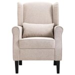 Fauteuil de salon / chaise de salon - cloud - beige tissu f7