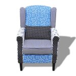 Fauteuil de salon / chaise simple cloud avec design de patchwork tissu f323