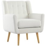 Fauteuil salon ear chair rembourr touffet lounge chair teddy look relax fauteuil pieds en bois chambre ...
