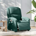 Fauteuil salonfauteuil inclinable lectrique + tlcommande - vidaxl - vert fonc velours 71x865x995 ...