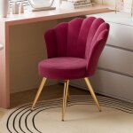 Fauteuil salon modernefauteuil coiffeuse avec pied dor� chaise rembourr� en velourschaisepour salon / ...