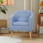 Fauteuil de salon simple  cocktail - style rtro club crapaud en tissu de lin rembourr pour chambre ...