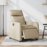 Fauteuil salonfauteuil inclinable lectrique + tlcommande - vidaxl - crme tissu 66x895x955 cm cc3496656 ...