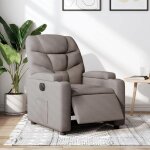 Fauteuil salonfauteuil inclinable lectrique + tlcommande - vidaxl - taupe tissu 74x89x100 cm cc7159473 ...