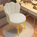Tabouret de coiffeuse - chaise pour chambre - cremlank - scandinave - 44x42x73cm - forme de pétale - ... Tabouret de coiffeuse - chaise pour chambre - cremlank - scandinave - 44x42x73cm - forme de pétale - ...