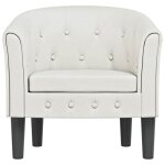 Fauteuil simple / chaise cabriolet - cloud - blanc similicuir f195