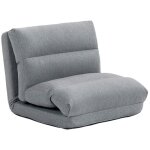 Fauteuil de sol canap paresseux homcom fauteuil convertible en lit inclinable 90  180 tissu - 70l ...