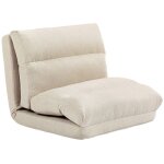 Fauteuil de sol canap� paresseux - homcom - dossier inclinable 90� � 180� - 70 x 72 x 56 cm - beige