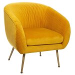 Fauteuil solaro en velours pliss atmosphera - ocre