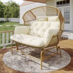 Fauteuil suspendu 2 places chaise � bascule de jardin chaise pivotante dext�rieur en forme d?uf balcon ...