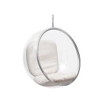 Fauteuil suspendu design - rev�tement en similicuir - pop ivoire