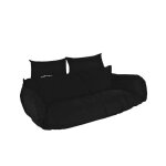 Fauteuil suspendu en polyrattan avec coussin home deluxe twin - noir