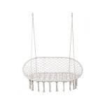 Fauteuil suspendu rebecca mobili gahat 150x130x70 polycoton acier blanc crme boho