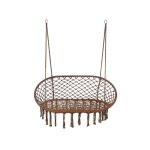 Fauteuil suspendu rebecca mobili hesperis 150x130x70 polycoton acier marron boho