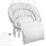Fauteuil suspendu - vevor - charge 150 kg - chaise suspendue pivotante macram coussin - pour chambrejardin ...