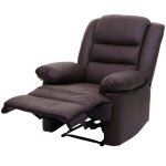 Fauteuil tv - confortable - marron - inclinable - repose - pieds réglable - cuir et pvc Fauteuil tv - confortable - marron - inclinable - repose - pieds réglable - cuir et pvc