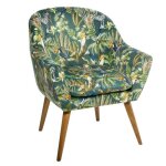 Fauteuil sango velours vert motifs jungle - atmosphera createur dinterieur Fauteuil sango velours vert motifs jungle - atmosphera createur dinterieur