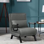 Fauteuil woltu - canap lit convertible 3 en 1 - dossier rglable en 5 positions - gris fonc