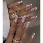 Set manucure pr�ts � poser 24 capsules + 5 accessoires amande / stiletto brillant french lh originails ...