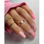 Set manucure pr�ts � poser 24 capsules + 5 accessoires mat rose coeur argent lh originails