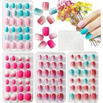 Faux ongles pour enfants 4 botes nail art tip pr coll dgrad de couleur court full cover auto - adhsif ...