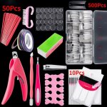 Faux ongles french acrylique capsules faux ongle kit, ensemble de manucure professionnel, nail art ensemble ...